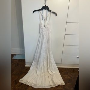 Maxi Polka Dot Texture White Dress